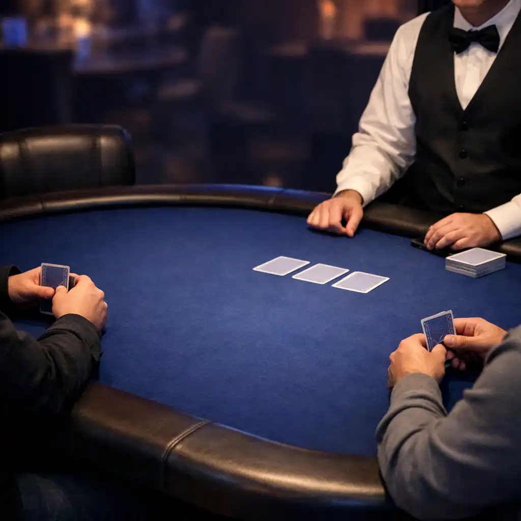Players focused on a poker table during a quiet session at Card Promenade Cradle